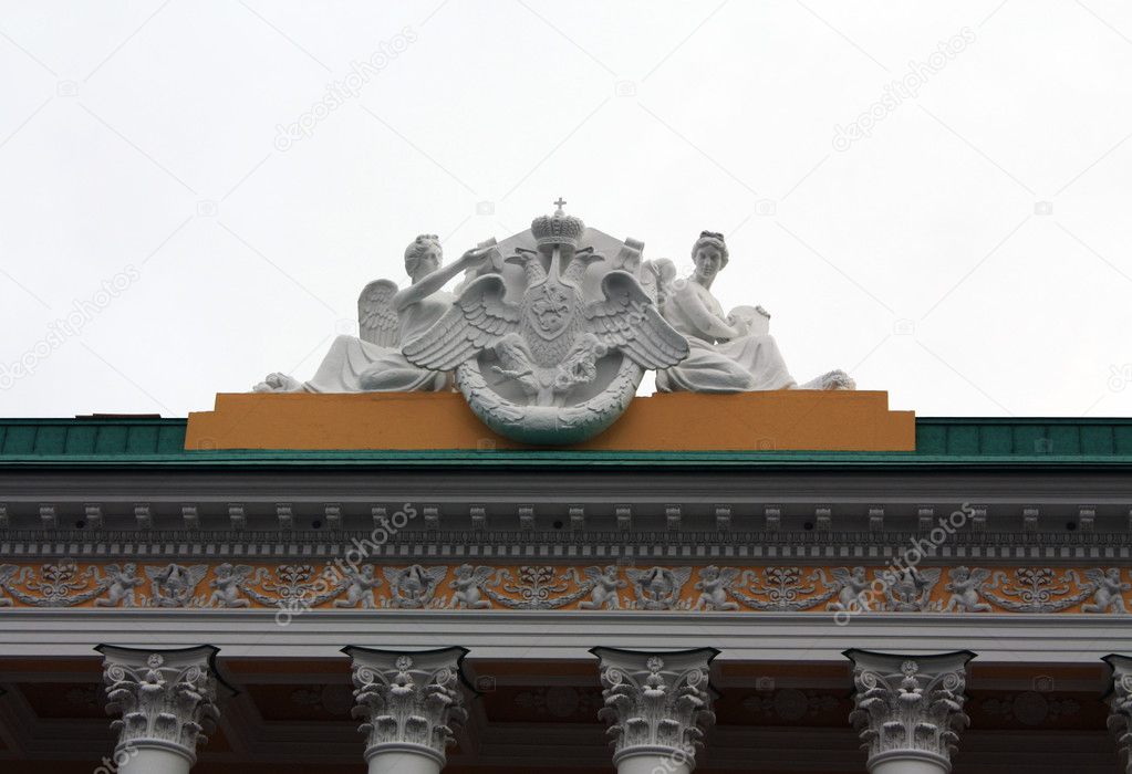 Sculptural group with the National Emblem of Russia