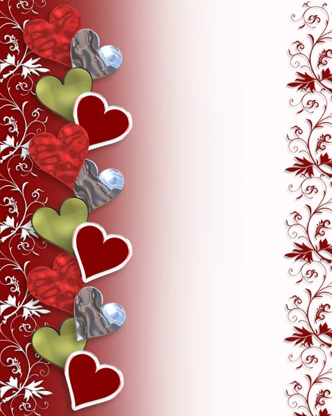 Valentine hjärtan gränsen — Stockfoto