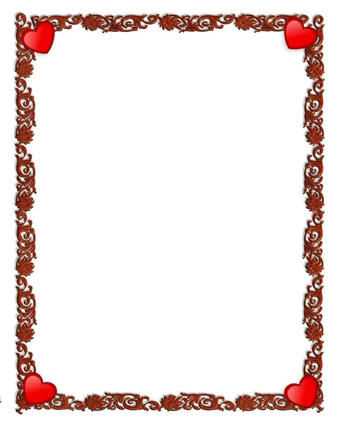 Valentine ornamental frame — Stock Photo, Image