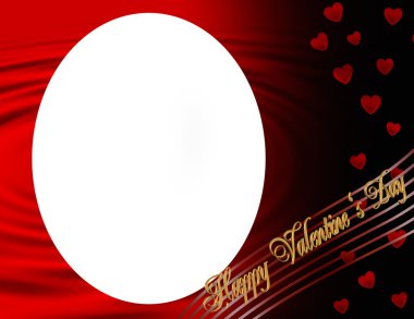Happy Valentines Day oval frame clipart