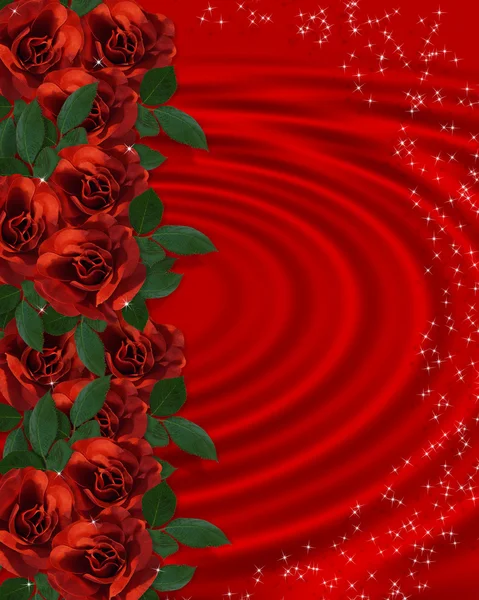 Frontera de San Valentín Rosas rojas románticas —  Fotos de Stock