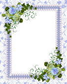 modré květinové pozvání šablona