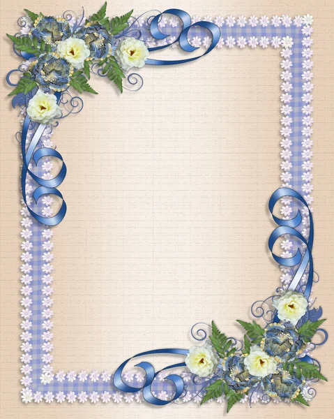 Invitation de mariage bleu floral — Photo