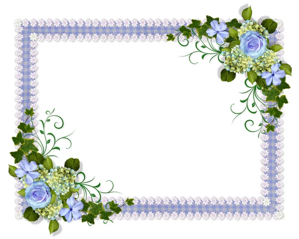 Hochzeitseinladung blau blumig — Stockfoto