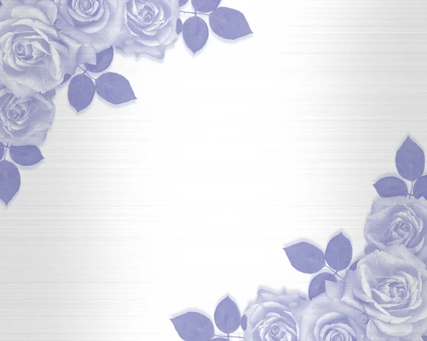Hochzeitseinladung blaue Rosen — Stockfoto