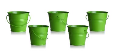 Green buckets clipart