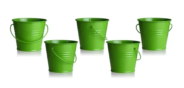 Green buckets — Stock Photo, Image