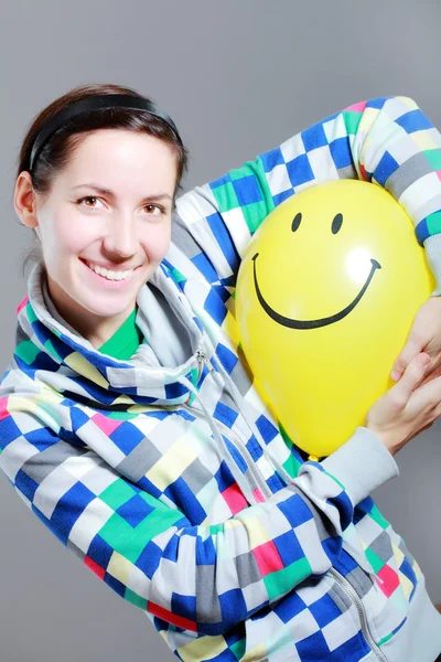 Girl with a balloon — Stock Photo, Image