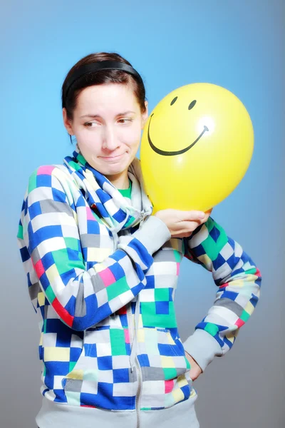 Girl with a balloon — Stock Photo, Image