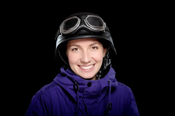 stock image Girl with helmet and goggles