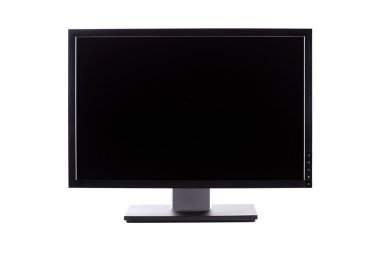 Professional ips panel wide lcd monitor, isolated on white clipart