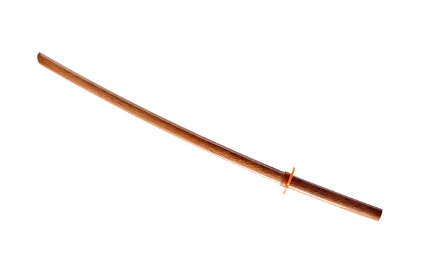 剣道武器 白い背景に分離された木造有段者 — ストック写真