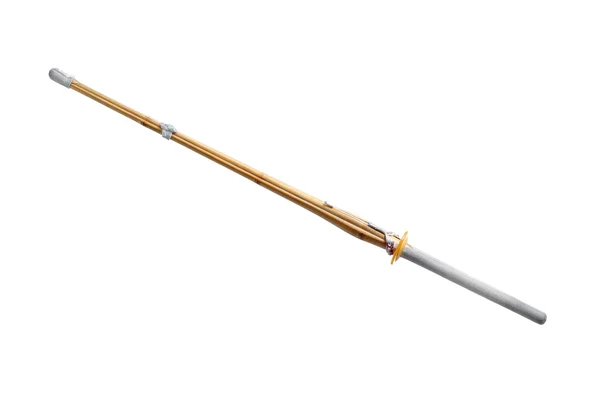 剣道武器 白い背景に分離された竹刀 — ストック写真
