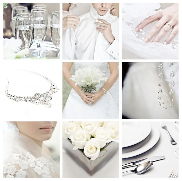 Collage de nueve fotos de boda — Foto de Stock