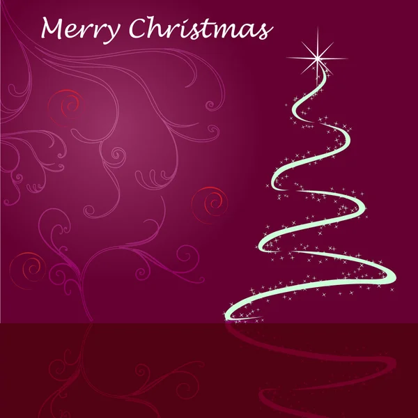 Weihnachtskarte mit Weihnachtsbaum — Stockvektor