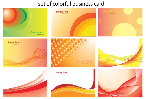 カラフルなビジネス カードのセット — ストックベクタ