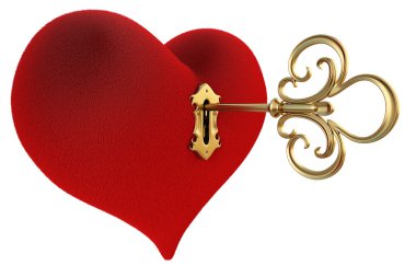 Hearts key clipart