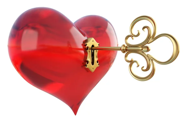 Srdce klíč — Stock fotografie