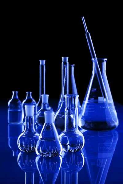 Vidrio Laboratorio Vidrio Azul —  Fotos de Stock