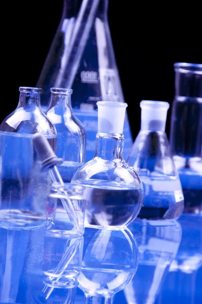 Laboratorieartiklar Glas Blått Glas — Stockfoto