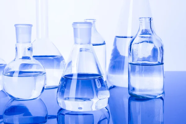 Vidros Laboratório Vidro Azul — Fotografia de Stock