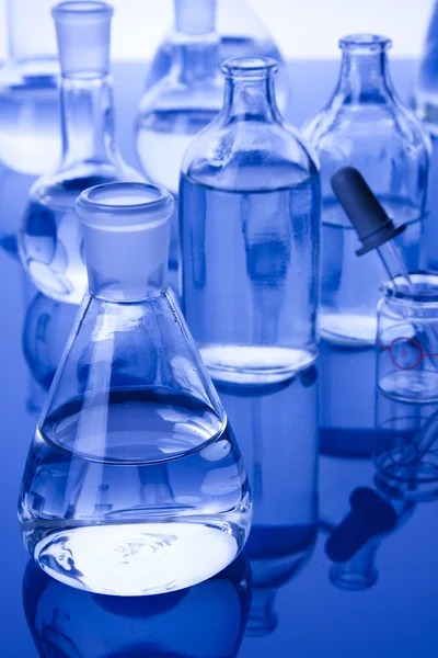 Vidros Laboratório Vidro Azul — Fotografia de Stock