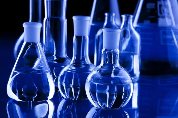 Vidrio Laboratorio Vidrio Azul — Foto de Stock