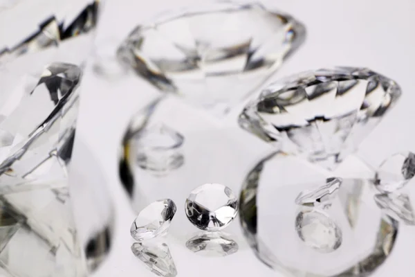 Diamanti Gioielli Sfondo Specchiato — Foto Stock