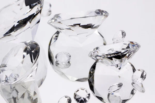 stock image Diamonds, jewels on mirrored background