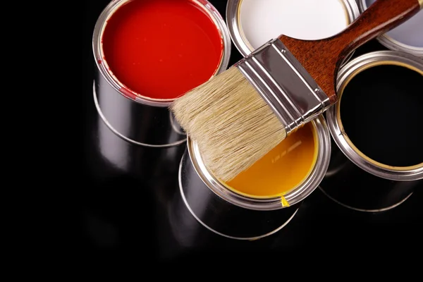 Colorful paint cans — Stock Photo, Image