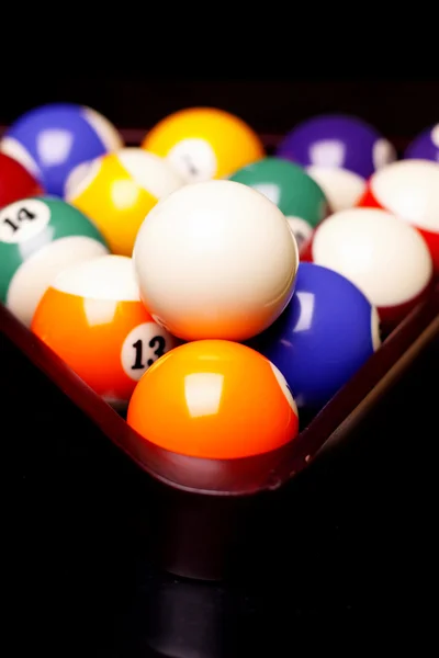 stock image Billiard time! Pool game concept on table!