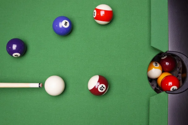 stock image Billiard time! Pool game concept on table!