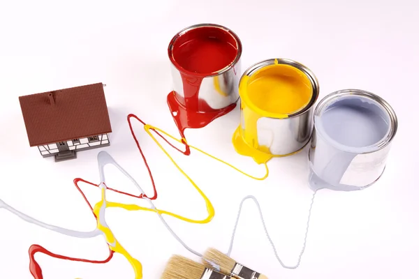 Spilling paint, home painting time! — Stock Photo, Image
