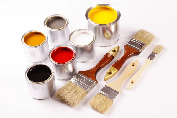 stock image Painting, paint cans, paintbrusches and more!