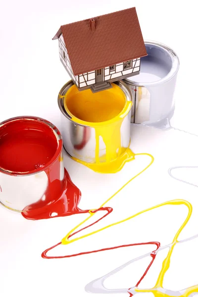 stock image Spilling paint on white background! Painting home