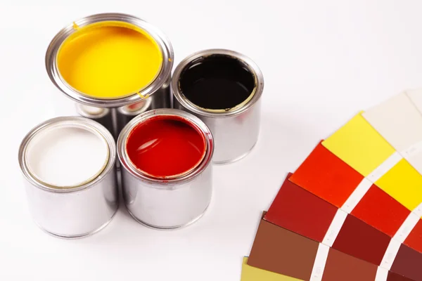 Painting Paint Cans Paintbrusches More — Stock Photo, Image