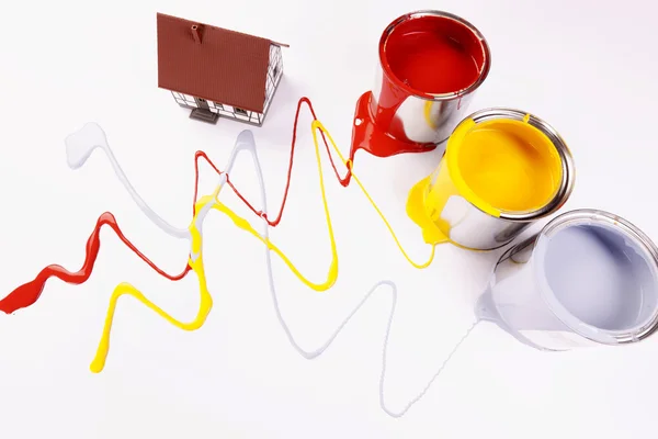 Spilling paint, home painting time! — Stock Photo, Image