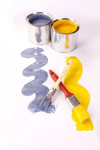 Dirty Paintbrush Painting Time — Stock Photo, Image
