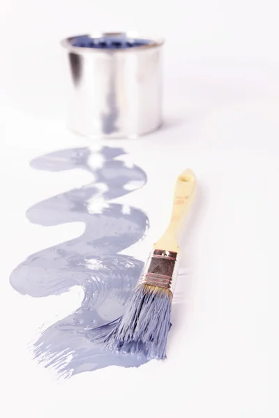 汚れた絵筆 絵画の時間 — ストック写真