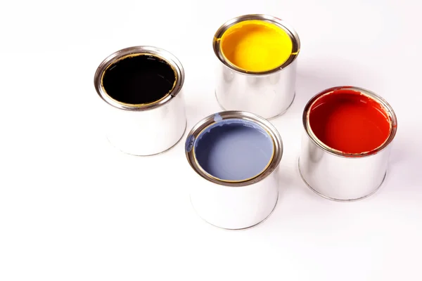 油漆罐 Paintbrusches — 图库照片