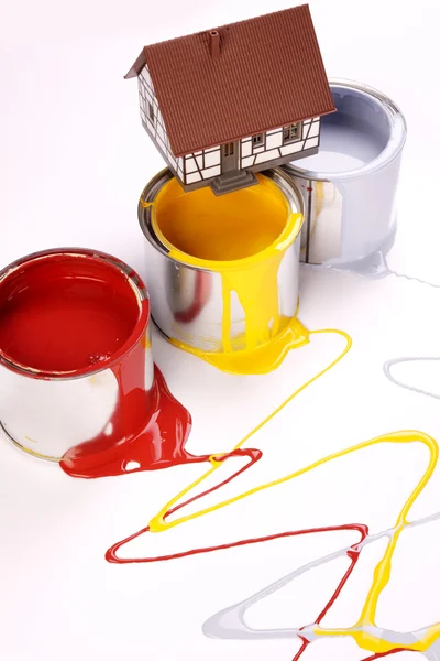 stock image Spilling paint on white background! Painting home