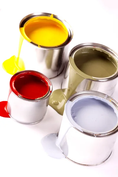 Spilling Paint White Background — Stock Photo, Image