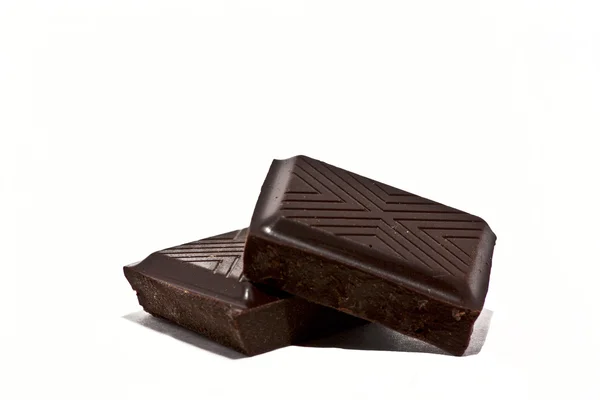 Două Bucăți Ciocolată Închid — Fotografie, imagine de stoc