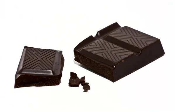 Pedaço Chocolate Puxado Para Baixo Perto — Fotografia de Stock