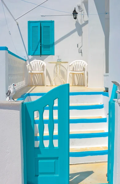 Quintal tranquilo em Santorini — Fotografia de Stock