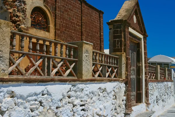 Oude deur in dorp oia, santorini — Stockfoto