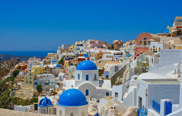 Beautiful panoramic view on Oia
