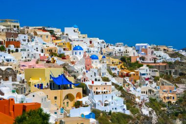 Beautiful landscape of Santorini clipart