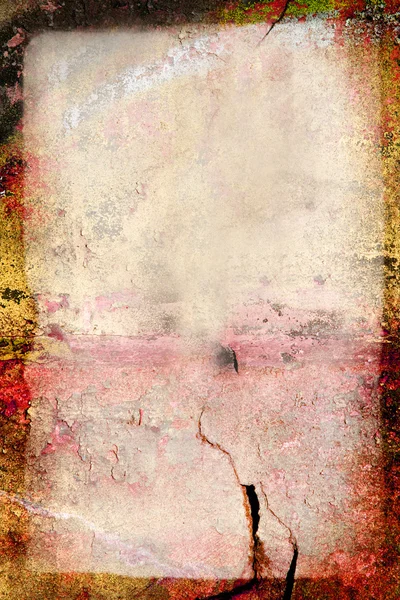 Farbenfroher Grunge-Hintergrund mit Rissen in der Wand — Stockfoto