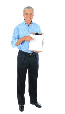 Businessman with clip board clipart